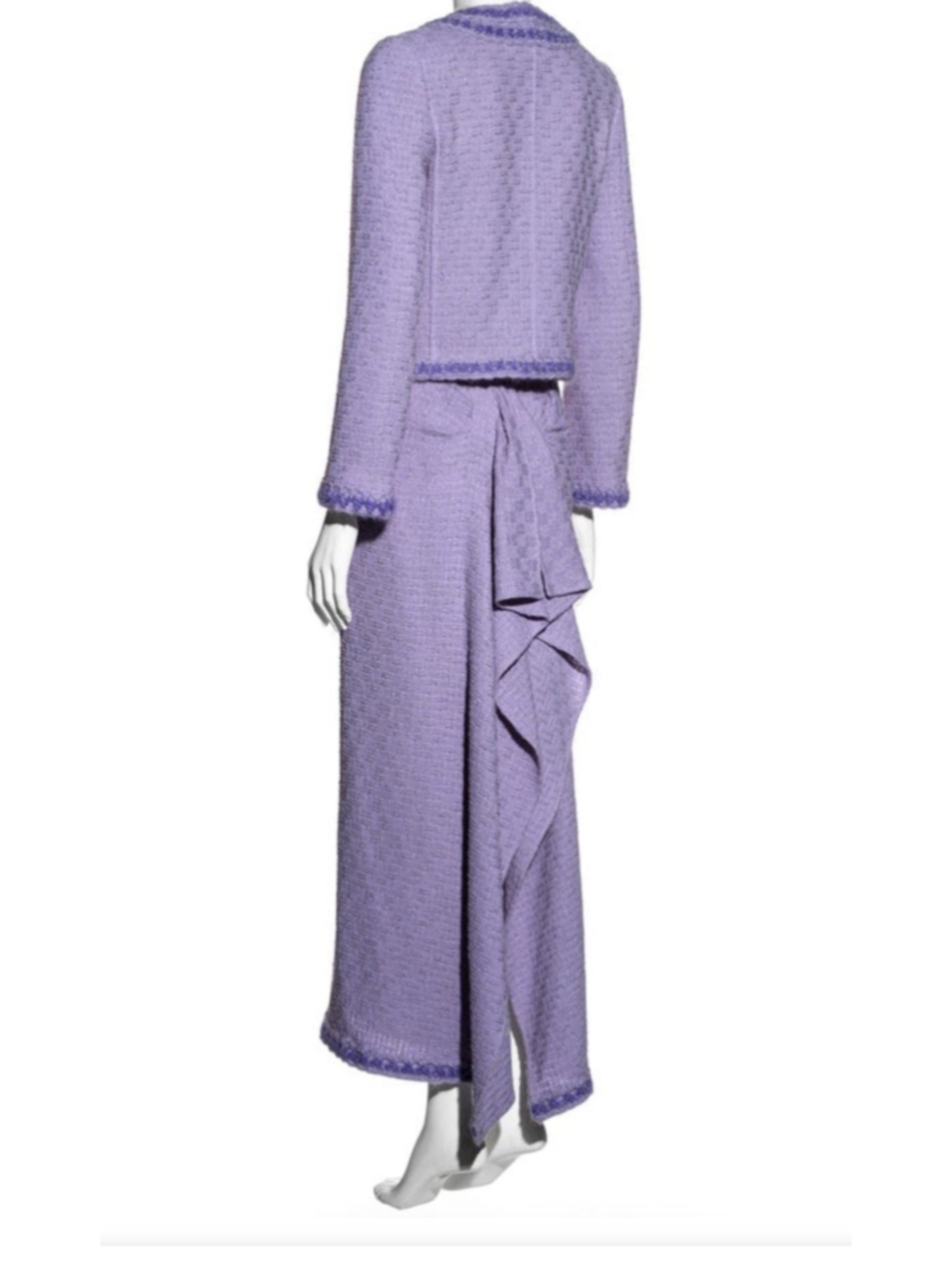CHANEL 98A Lilac Tweed Jacket Maxi Skirt Suit Set FR 40 Karl Lagerfeld - Picture 16 of 16